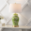30" Green And Gold Novelty Table Lamp With Empire Shade