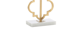 32" White Geometric Table Lamp With Shade