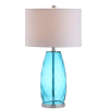 27" Silver Table Lamp With Drum Shade