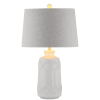 26" Cream Table Lamp With Drum Shade