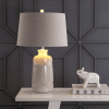 26" Cream Table Lamp With Drum Shade