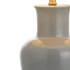 29" Gray And Gold Urn Bedside Lamp With Drum Shade