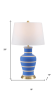 29" Blue Gold And Beige Urn Bedside Lamp With Empire Shade