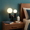 19" Black Two Light Novelty Globe Lamp