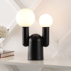 19" Black Two Light Novelty Globe Lamp