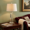 29" Silver And Clear Table Lamp With Empire Shade