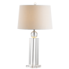 29" Silver And Clear Table Lamp With Empire Shade