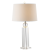 29" Silver And Clear Table Lamp With Empire Shade