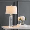 29" Silver And Clear Table Lamp With Empire Shade