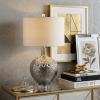 27" Clear Novelty Bedside Lamp With Drum Shade