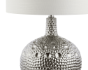 27" Clear Novelty Bedside Lamp With Drum Shade
