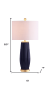 29" Navy Blue And Gold Table Lamp With Drum Shade