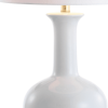 27" White And Gold Novelty Table Lamp With Drum Shade