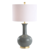 27" Steel Blue And Gold Novelty Table Lamp With Drum Shade