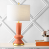 27" Gold Geometric Table Lamp LED With Drum Shade