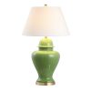 33" Green And Gold Urn Table Lamp With Empire Shade