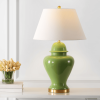 33" Green And Gold Urn Table Lamp With Empire Shade