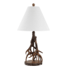 26" Dark Brown Antlers Table Lamp With Empire Shade