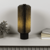 16" Black Geometric Table Lamp LED With Cylinder Shade