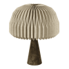 16" Natural Geometric Table Lamp LED With Dome Shade