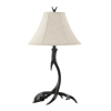 28" Black Antlers Table Lamp With Bell Shade