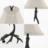 28" Black Antlers Table Lamp With Bell Shade