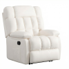 39" White Faux Leather Manual Recliner