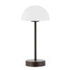13" Antiqued Bronze USB Table Lamp With Dome Shade