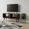 Wood Enclosed Open Storage TV Stand