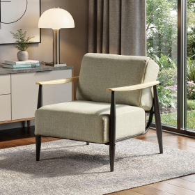 UpholsteCushion Wood Arm Chair