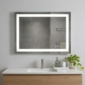 36" Lighted Frameless Bathroom Vanity Mirror