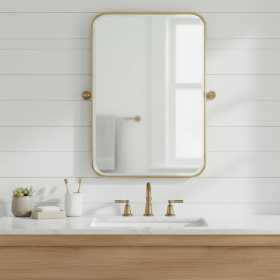 36" Gold Metal Framed Bathroom Vanity Mirror