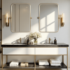 36" Gold Metal Framed Bathroom Vanity Mirror