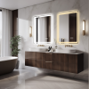 36" Square Lighted Frameless Bathroom Vanity Mirror