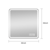 36" Square Lighted Frameless Bathroom Vanity Mirror