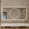 24" Silver Lighted Frameless Bathroom Vanity Mirror