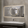24" Silver Lighted Frameless Bathroom Vanity Mirror