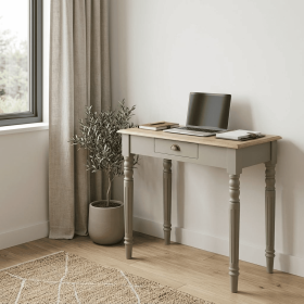 32" Brown Solid Wood Writing Desk