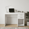 48" White Wood Writing Desk With Two Drawers