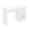 48" White Wood Writing Desk With Two Drawers