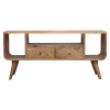 43" Brown Solid Wood Enclosed and Open Storage TV Stand
