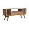 43" Brown Solid Wood Enclosed and Open Storage TV Stand