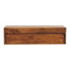 35" Brown Solid Wood Floating Mount TV Stand