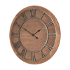 36" Brown Solid Wood Analog Round Wall Clock