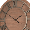 36" Brown Solid Wood Analog Round Wall Clock