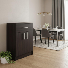 33" Walnut Wood Pantry Or Storage Closet