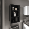 21" Black Wood Wall Mounted China Cabinet