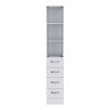 12" White Wood Freestanding Single Door Bathroom Vanity And Three Drawers