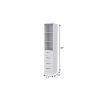 12" White Wood Freestanding Single Door Bathroom Vanity And Three Drawers