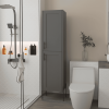 18" Gray Wood Freestanding Double Door Bathroom Vanity